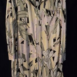 Fashion Nova Women's Tropical Print Button Down Dress